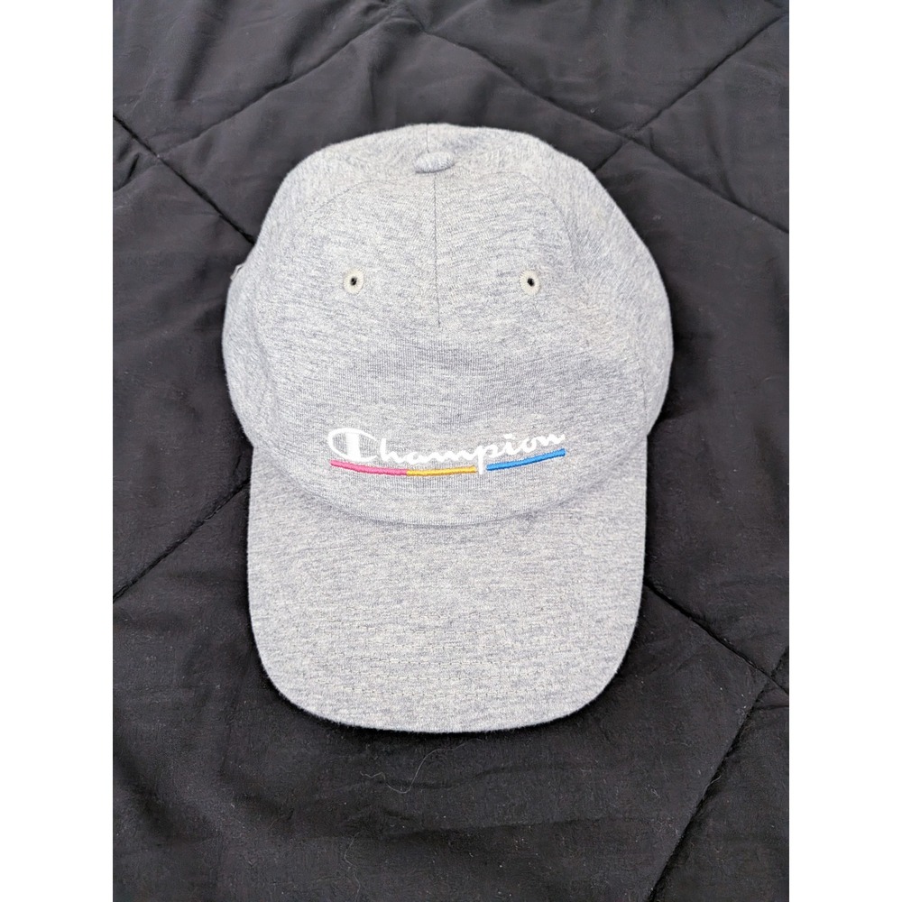Champion Mens Grey Heather Embroidered Logo Adjustable Baseball Dad Hat Cap